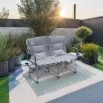 Oversized Double Folding Loveseat Director's Chair with Table
