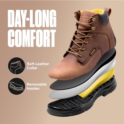 Ever Boots Premium Leather Waterproof Work Boots for Hiking