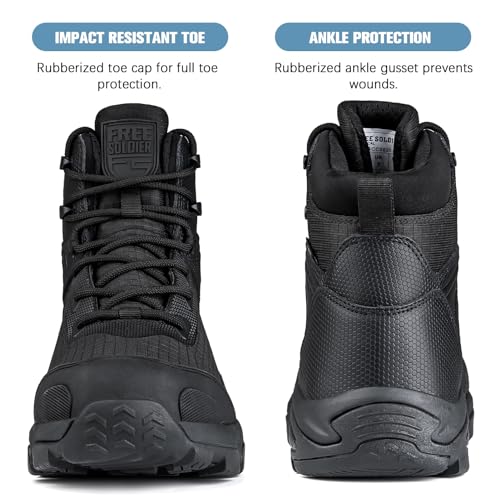FREE SOLDIER Men's Waterproof Hiking Boots - Lightweight & Durable