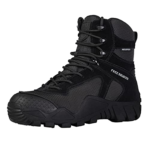Black Tactical Military Boots for Camping and Hunting