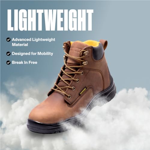 Ever Boots Premium Leather Waterproof Work Boots for Hiking