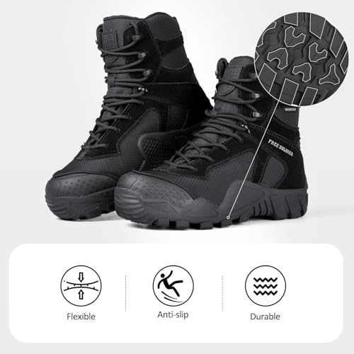 Black Tactical Military Boots for Camping and Hunting