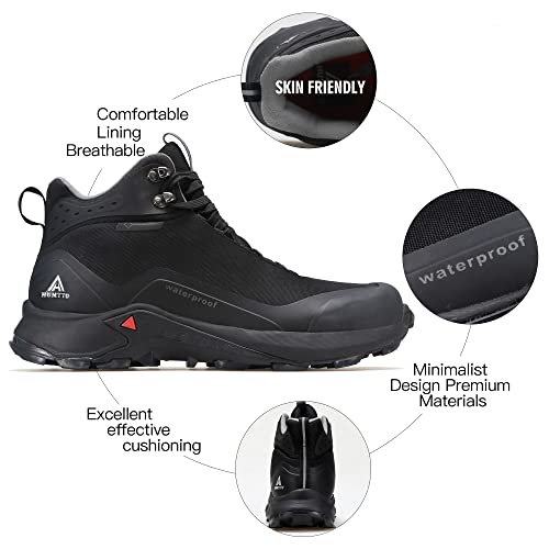 HUMTTO Men's All-Terrain Waterproof Ankle Boots Black