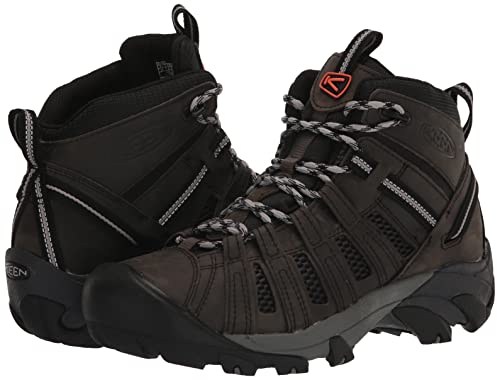 KEEN Men's Voyageur Mid Hiking Boots, Steel Grey/Scarlet