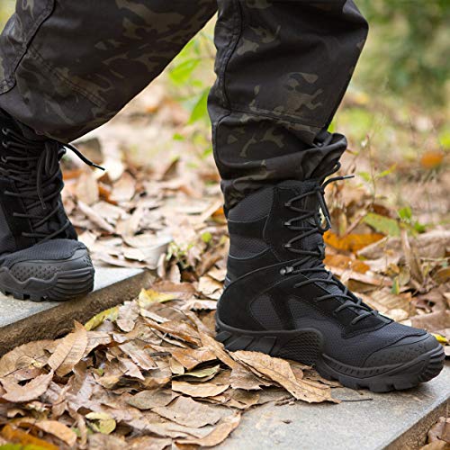 Black Tactical Military Boots for Camping and Hunting