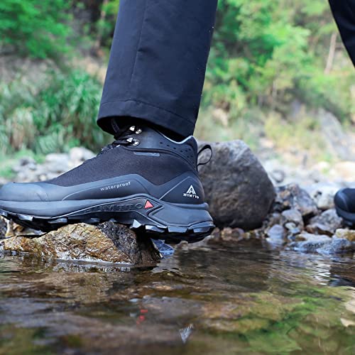 HUMTTO Men's All-Terrain Waterproof Ankle Boots Black