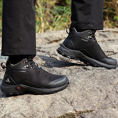 HUMTTO Men's All-Terrain Waterproof Ankle Boots Black