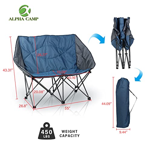ALPHA CAMP Oversized Double Camping Loveseat Chair