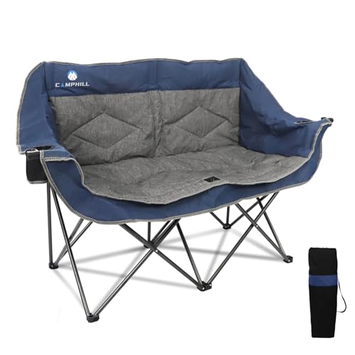 Portable Double Loveseat Camping Chair with Cup Holder