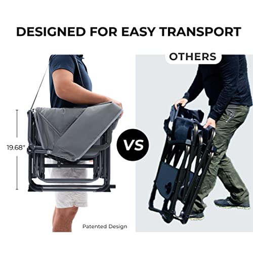 Oversized Double Folding Loveseat Director's Chair with Table