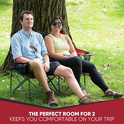 PORTAL 2-Person Loveseat Oversized Camping Chair, Cup Holder