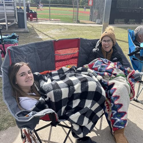 SUNNYFEEL Folding Double Camping Loveseat Chair with Storage