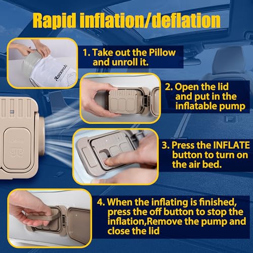 INFLATEFLY Inflatable Car Mattress: Built-in Pump, Sleep Pad