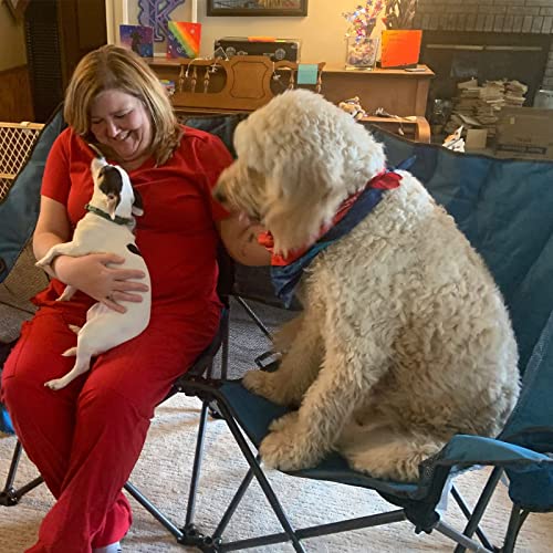 SUNNYFEEL Folding Double Camping Loveseat Chair with Storage