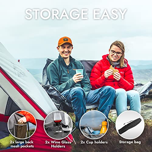 Dowinx Portable Double Camping Loveseat with Side Pockets