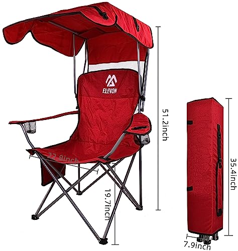 Burgundy Folding Camp Chair with Recliner and Carrying Bag