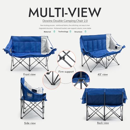 Dowinx Portable Double Camping Loveseat with Side Pockets