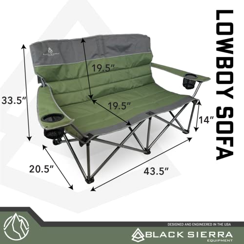 Black Sierra Camping Loveseat for Outdoor Events and Tailgating