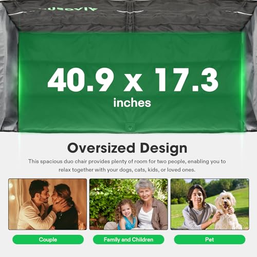 VIVOSUN Padded Double Camping Loveseat, Duo Chair with Holders & Carry Bag