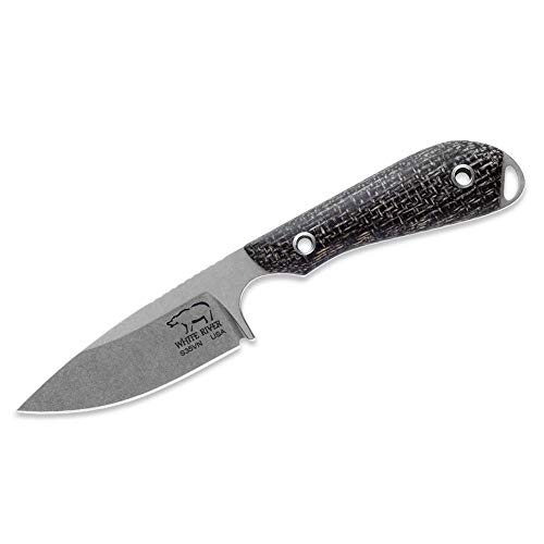 Black Burlap Micarta Handled White River M1 Caper