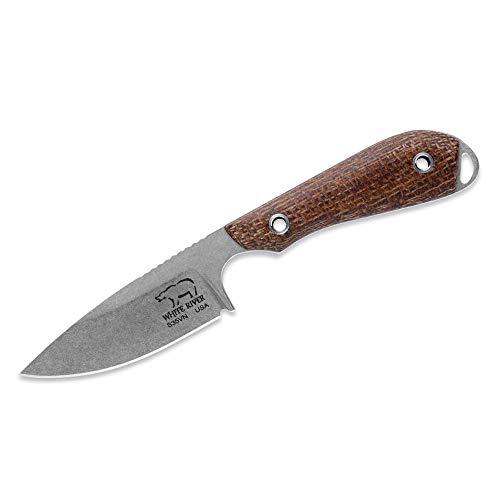 Black Burlap Micarta Handled White River M1 Caper