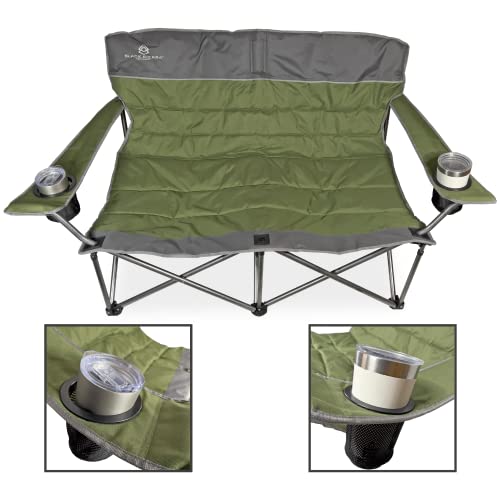 Black Sierra Camping Loveseat for Outdoor Events and Tailgating