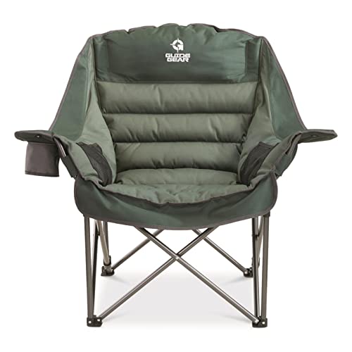 Oversized Padded Portable Camping Chair with Cup Holder