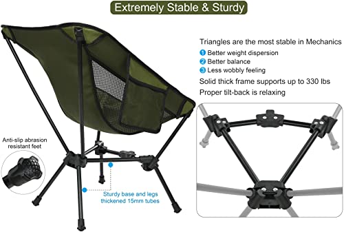 MARCHWAY Lightweight Folding Camping Chair for Outdoor Activities