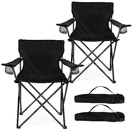 Set of 2 HaSteeL Foldable Camping Chairs, Easy Storage