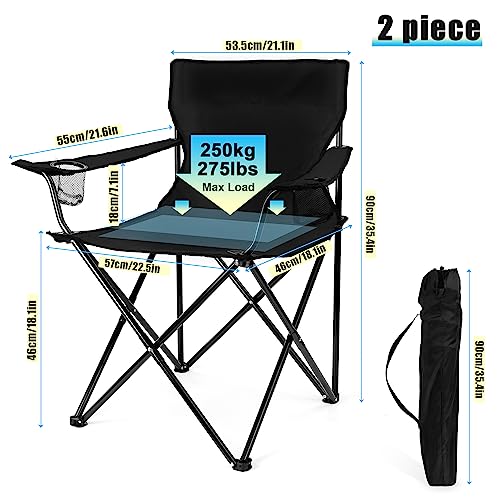 Set of 2 HaSteeL Foldable Camping Chairs, Easy Storage