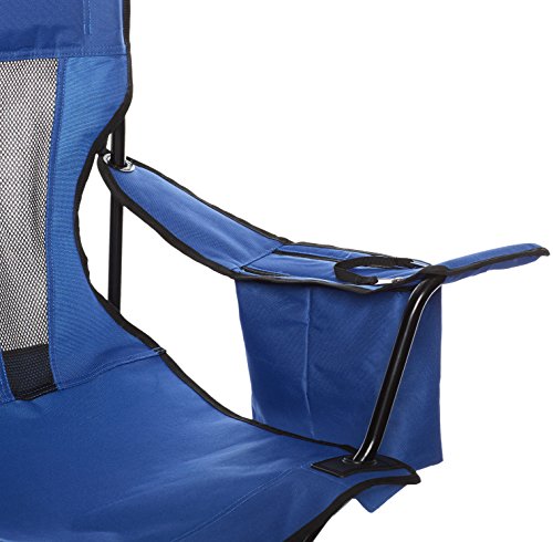 Folding Mesh-Back Outdoor Camping Chair - Large Blue