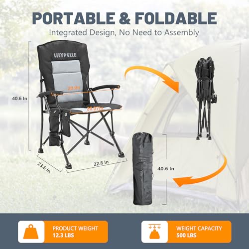 Oversized Heated Camping Chair with 3 Heat Levels