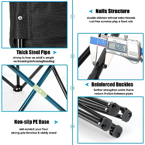 Set of 2 HaSteeL Foldable Camping Chairs, Easy Storage