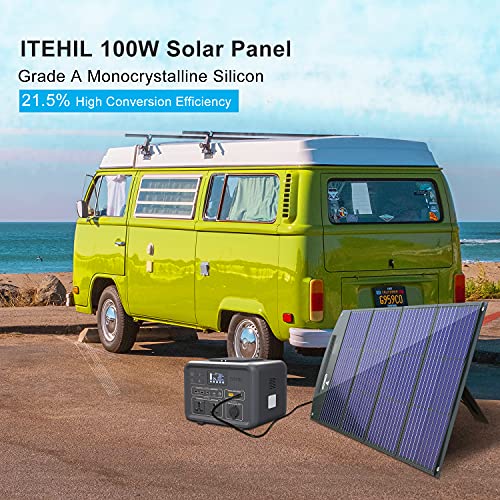 Portable 100W Solar Panel Charger with USB Outputs