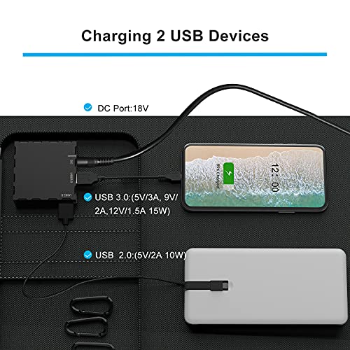 Portable 100W Solar Panel Charger with USB Outputs