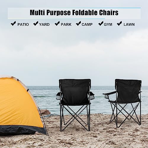 Set of 2 HaSteeL Foldable Camping Chairs, Easy Storage