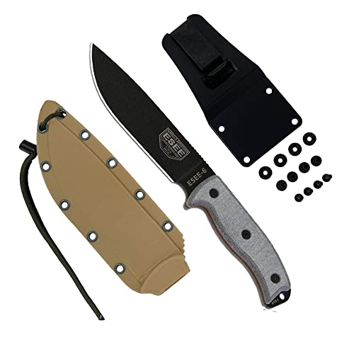 ESEE Knives 6P Fixed Blade Knife - Black/Brown