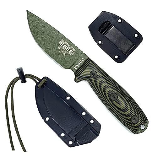 ESEE-3 Carbon Steel Knife with Black Sheath
