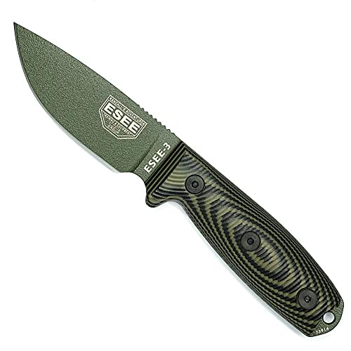 ESEE-3 Carbon Steel Knife with Black Sheath