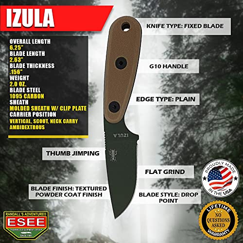 ESEE Knives Izula with Molded Sheath and Clip