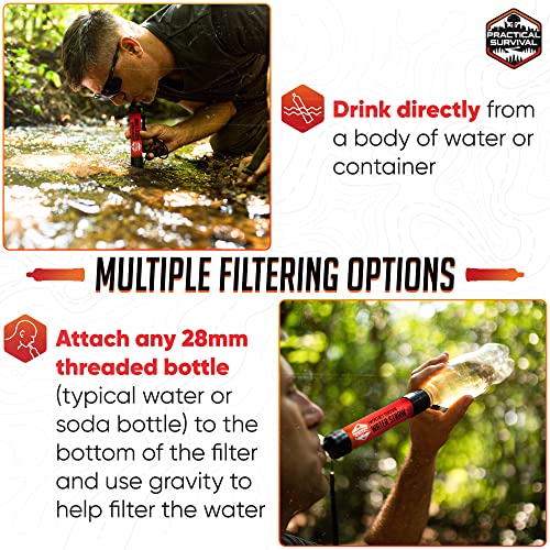 5 High Capacity Water Straws - Portable Camping Filter