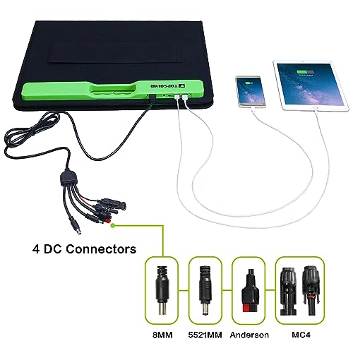 TopSolar 100W Portable Solar Panel Charger Kit