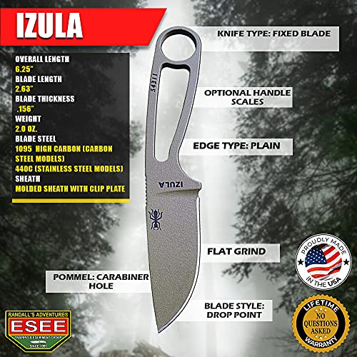 ESEE Izula Fixed Blade Knife with Sheath - Dark Earth