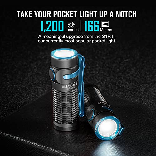 OLIGHT Baton3 - 1200 Lumens Rechargeable EDC Flashlight
