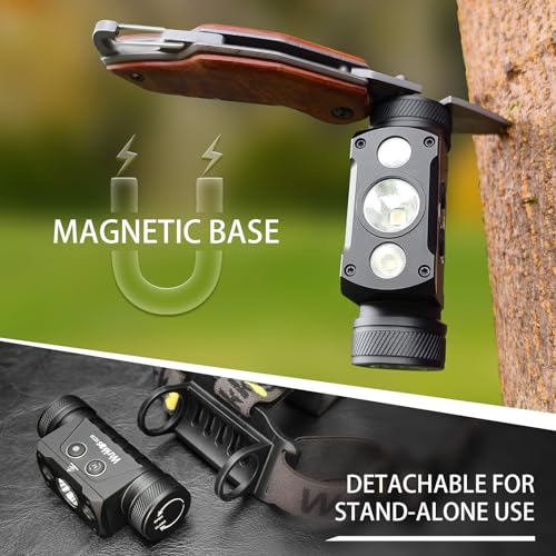 Wurkkos HD50 4000 Lumens Headlamp Rechargeable, Super Bright Powerful Lightweight Led Head Flashlight with Red Light High CRI, Magnetic Tailcap Headlight for Camping, Hiking, Hunting