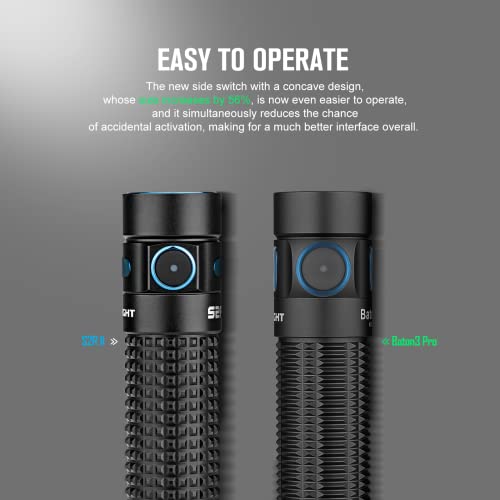 OLIGHT Baton3 Pro: Rechargeable Compact Pocket Flashlight for Camping
