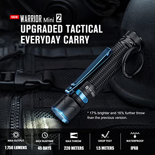 OLIGHT Warrior Mini2 1750 Lumens Rechargeable Tactical Flashlight