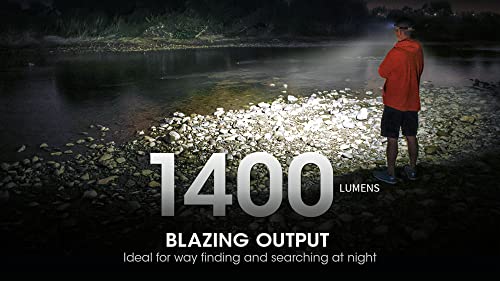 Nitecore NU43 Rechargeable Headlamp, 1400 lumens USB-C Bright Lightweight for Camping, Running, or Working, with Spotlight, Floodlight, Red Light