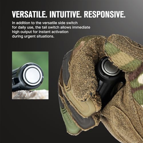 OLIGHT Warrior Nano Tactical Flashlight, 1200 Lumens (Black)