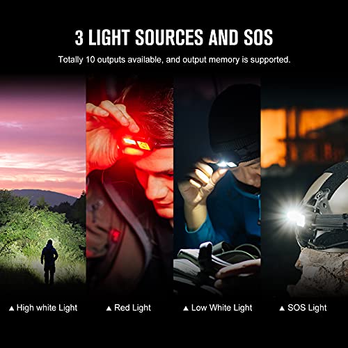OLIGHT Array 2S Headlamp, 1000 Lumens with Hand Wave Control, 4 Modes Bright LED Head Lamp with Red Light, Rechargeable Lightweight Head Flashlights for Running, Working, Camping Gear